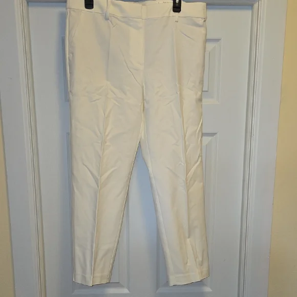 knee length dresses for ladies Women's Cream White Wide-Leg Trousers in Technical Fabric main image 0